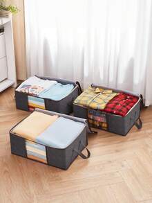 3个装可折叠收纳袋，带透明窗口，真空压缩，适用于衣物、床上用品、毛衣、枕头等，节省空间，是大型衣柜收纳、家居整理、旅行收纳、床底收纳等必备收纳方案。 - 彩色 - 查看 2