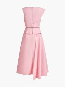 ZEYLAH 垂坠不对称下摆褶饰连衣裙 - 粉色 - 查看 2