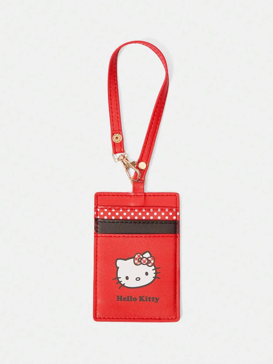 HELLO KITTY AND FRIENDS | SHEIN A Red Polka Dot Printed Stylish Portable Printed Card Bag - Red A - View 1