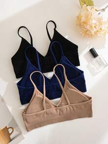 SHEIN Bộ 3 áo ngực nữ không đường may, không gọng, kiểu dáng thường ngày. - Nhiều màu - Xem 2