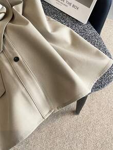 GlowEve Women's Sleeveless Casual Single-Breasted Shirt Dress With Shawl Collar - Apricot - View 5