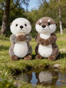 MINKOJA - BESTSELLERS 可爱的水獭毛绒玩具，仿真水獭造型，采用貂毛材质，触感柔软，是送给动物爱好者的理想礼物。它既是生日礼物，也是各种节日礼物的绝佳选择，还可作为沙发床表面的装饰摆件。 - 彩色 - 查看 6