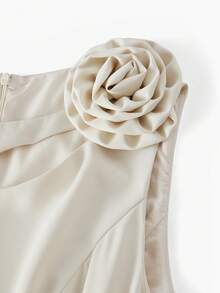 ZEYLAH 立体花朵镂空连衣裙 - 杏色 - 查看 5