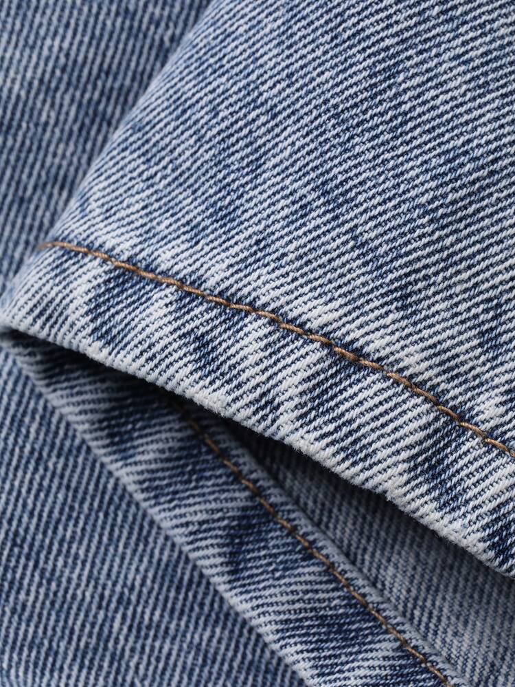 Women's Regular Waist Floral Embroidery Decor Casual Denim Shorts Jorts