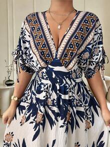 Ceyna 大码女式法式休闲碎花V领短袖连衣裙 优雅碎花连衣裙 波西米亚风连衣裙 女士度假装 女士度假连衣裙 优雅夏季连衣裙 长款度假连衣裙 女士夏季连衣裙 波西米亚风长款连衣裙 女士碎花长款连衣裙 女士春季穿搭 女士婚礼宾客装扮 女士长款休闲连衣裙 - 彩色 - 查看 3