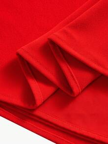 ZEYLAH PLUS SIZE WOMEN'S SPRING/SUMMER LONG SLEEVE RUCHED RED PARTY DRESS - Red - View 7