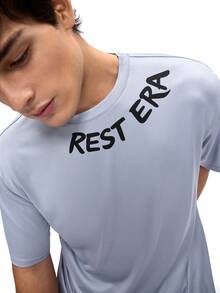 Rest Era Top de pijama para hombres con estampado de letras y unicolor - Púrpura malva - Ver 7