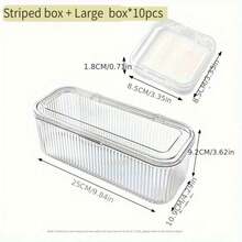 1/10个透明盖收纳盒，可用于存放指甲油、手链、项链等，亦可作为珠宝展示盒、便携式抗氧化手链盒包、房间装饰、化妆包、梳妆台收纳、旅行用品、化妆包、整理盒、储物盒、旅行必备、化妆品收纳盒、化妆包、洗漱包、桌面收纳盒、化妆包 - 彩色 - 查看 13