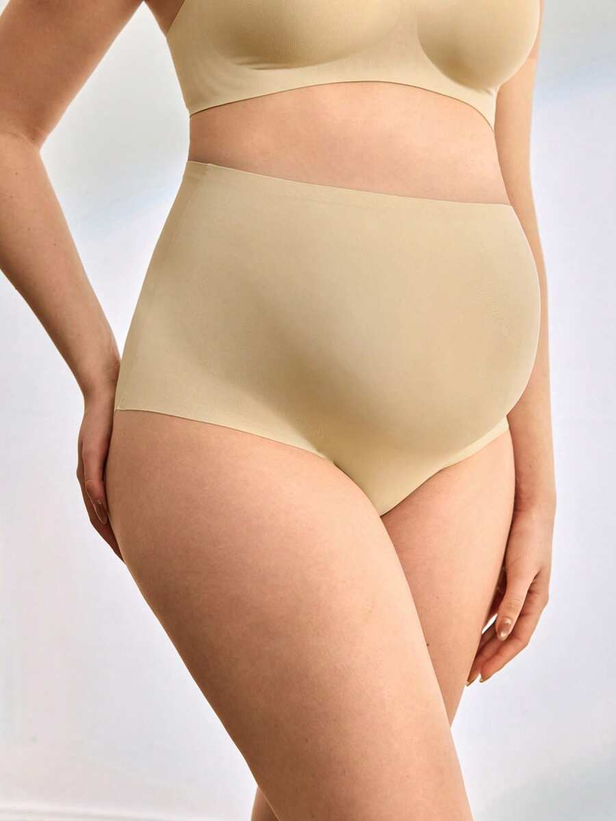Moonlight&Mama 3pcs/Pack Maternity High Waist Solid Color Comfortable Underwear - Multicolor - View 1