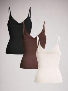 SuitURBody 3 piezas Tops de camiseta de mujer con sujetador acolchado desmontable - Multicolor - Ver 2