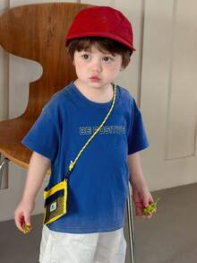 DAZY 男童休闲圆领短袖上衣，夏季 - 藍色 - 查看 8