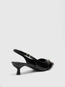 CUCCOO BIZCHIC Casual Minimalist Solid Color Pointed Toe Women Pumps Valentine's Day - Black matt - View 9