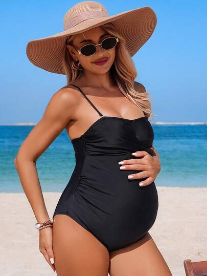 Swim Vcay 2026SS New Women's Swimwear Arrival For Holiday, Date, Western, Cruise, Beach, Island, Road Trip, All Seasons, Music Festival, Boho Vacation,Bohemian Vacation, Chill Autumn Boho Y2K Pleated Shorts, Elegant Vintage Casual Maternity Solid Color Minimalist Casual Camisole Jumpsuit Zip Swimsuit Spring Summer Picks Yoga Jumpsuit Yellow Swim Wear Yellow Dress For Women Beach Maternity Swimsuit Women's Swimsuit One Piece Swimsuit Tummy Control Swimsuit Black Swimsuit Maternity Swimwear For Women Bathing Suits For Pregnant Women Pregnancy Swimwear Maternity Clothes Bathing Suit Beach Outfit For Pregnant Women Pregnancy Clothes Summer