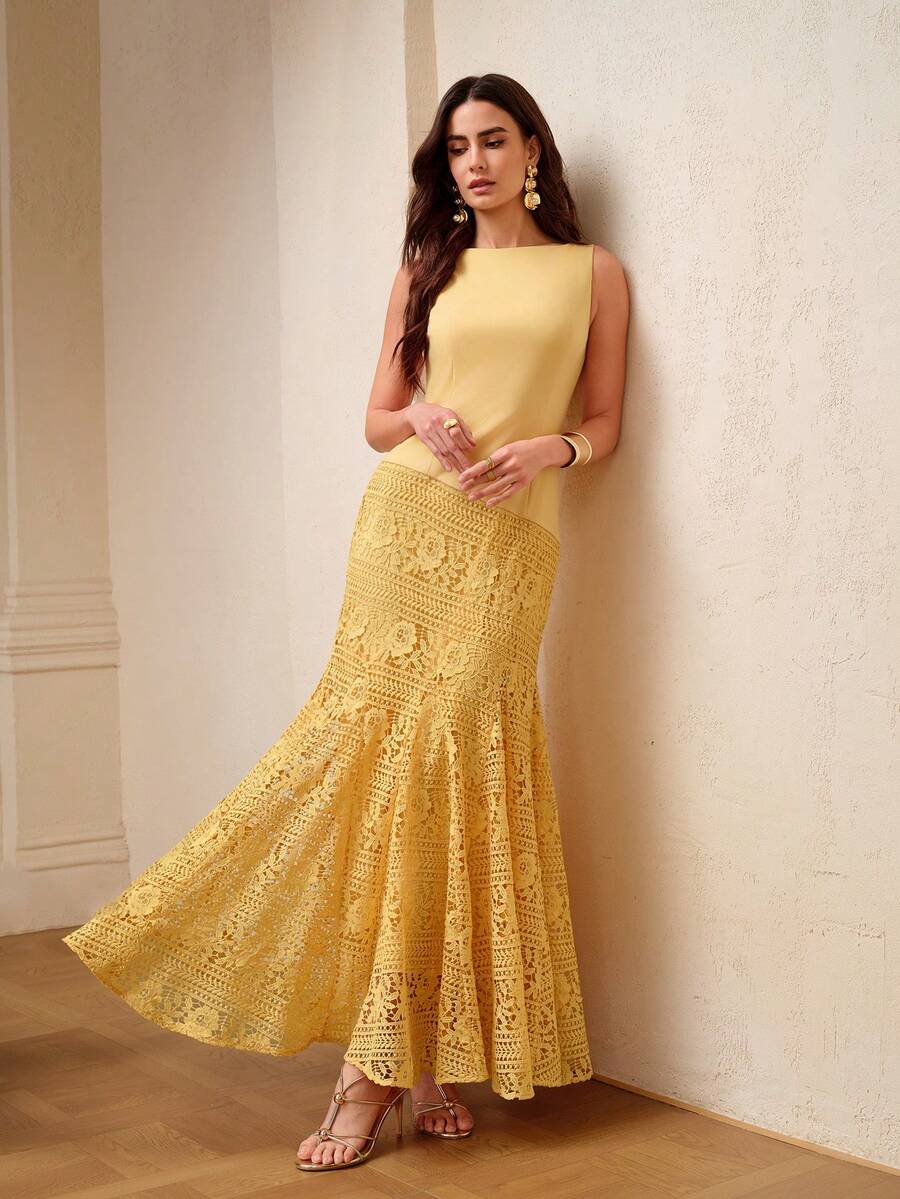 ZEYLAH 优雅简约修身长款鱼尾连衣裙，春夏款