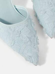 CUCCOO HITCHD Giày cao gót mũi nhọn, thêu hoa, chất liệu ren, kiểu dáng thanh lịch, lãng mạn, thích hợp cho nữ mùa hè, dự tiệc, đám cưới, tiệc tùng, tiệc trà chiều, hẹn hò, Giáng sinh, Ngày Valentine. Giày thanh lịch, giày cưới, giày mùa xuân, giày cô dâu. - Màu xanh lam - Xem 10