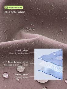 OutZeal Women Shell Jacket Camping Hiking Water-Resistant Mulit Zip Pocket - Purple - View 5