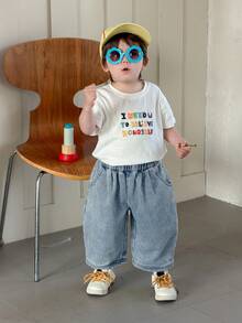 DAZY Toddler Boys' Casual Korean Style Washed Denim - Blue - View 4