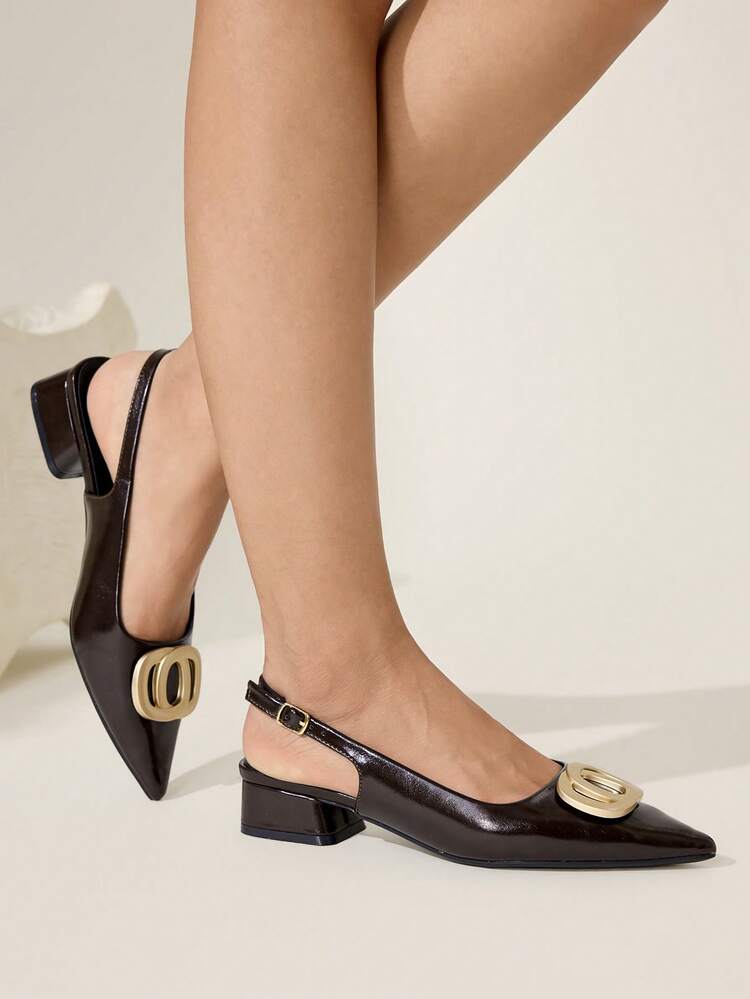 CUCCOO CHICEST Women Shoes Women's Pointed Buckle Design Everyday Versatile Low Heel Shoes Summer Shoes Wedding Shoes Bride Shoes