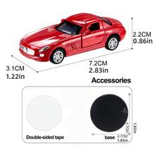 1PC Alloy Drift Car, [Dynamic Decoration] Dynamic Drift Car Dashboard Decoration, Iron Material, Uncharged Power Mode, Novelty Model With Physics-Based Movement For Vehicle Interior Accessory, Car Accessories A Stylish, Classic, And Sophisticated Car Ornament, Available In White, Red, Black, And Blue. A Simple Yet Luxurious Design, Perfect For Car Decoration, - multicolor - View 15