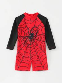 Baby Boys Printed Long Sleeve Zipper One-Piece Swimsuit, Summer Beach Holiday Baby Boy Clothes Halloween Toddler Long Sleeve Swimsuit Toddler Boy Swimming Suit Toddler Boy Rashguard Baby Boy Rash Guard Toddler Boy Swim Wear Toddler Swimsuit Toddler Boy Rash Guard Toddler Rashguard Swimsuit Baby Boy Swim Rashguards Toddler Boy Swim Suit Long Sleeve - Multicolor - View 6