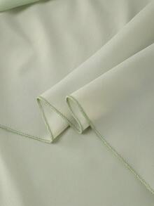Robe courte à volants minimaliste de couleur unie élégante pour adolescente, robe d'été verte, robe vert clair pour adolescente, robe vintage pour thé dansant pour filles, robe de printemps élégante pour femmes - Vert - Voir 5