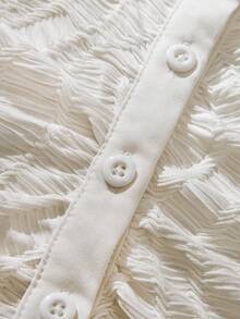 SHEIN 女童无袖翻领衬衫，白色纹理简约优雅时尚上衣，女童无袖衬衫背心夏季上衣，女童翻领衬衫，女童无袖衬衫，女童白色背心，女童翻领衬衫，女童白色衬衫，女童无袖衬衫，女童翻领衬衫，儿童白色衬衫，儿童白色上衣，白色青少年衬衫，女童衬衫，女童夏季衬衫，儿童衬衫 - 白色 - 查看 4