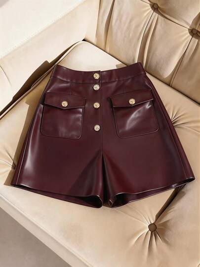 Franclia بنطلون قصير نسائي بتصميم أنيق من قماش البولي يوريثان مع حافة غير منتظمة وربطة عنق وخصر مطاطي على الجانب وزر معدني للزينة وجيوب، تصميم متعدد الاستخدامات، مناسب للخروجات والحفلات والمناسبات الرومانسية كعيد الحب، موضة جديدة للعطلات والمهرجانات الموسيقية