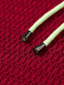 Manfinity Swimmode Men's Numeric Print Contrast Trim Drawstring Waist Casual Shorts - Red - View 6