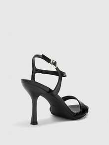 CUCCOO BIZCHIC 女士鞋履 春夏新款黑色圆头细高跟踝带凉鞋 时尚舒适 百搭通勤凉鞋 女鞋 - 黑色 - 查看 9