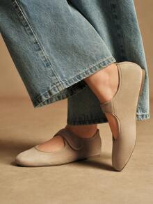 Rosivie Women's Casual Versatile Flat Loafers For Daily Commute - Apricot - View 3