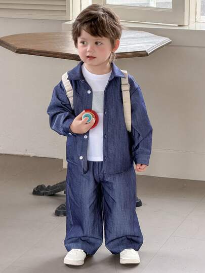 DAZY 男童韩版宽松牛仔套装，夏季