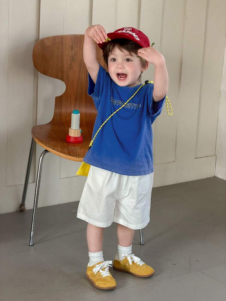 Toddler Boys' Casual Round Neck Short Sleeve Top, Summer