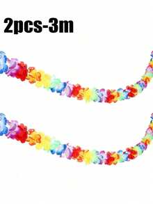 1/2/3件装夏威夷花环，热带花环，适合海滩派对装饰 - 彩色 - 查看 13