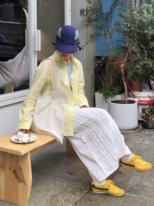 DAZY Women's Casual Ruffled Lace Patchwork Skirt, Youthful Style - White - View 8