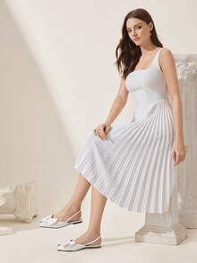 CUCCOO CHICEST 女士鞋履 可爱蝴蝶结装饰尖头度假黑色缎面平底鞋 夏季度假鞋 夏季优雅平底鞋 春季鞋 春假复活节圣诞节 - 白色 - 查看 3