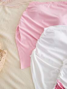 Summer Tops Teen Girl 3pcs Solid And Floral Print One Shoulder Asymmetric Hem Ruched Casual Versatile Date Top Flower Tube Top Summer Teen Top Squishy Girls Tube Top - Multicolor - View 5