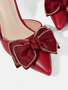 CUCCOO HITCHD Women Pumps Valentine's Day Elegant Shoes - Burgundy - View 9