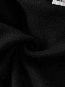 SHEIN 两件套女婴可爱百搭休闲腰带抓握面料保暖个性化时尚刺绣字母套头拉链卫衣裤子两件套舒适休闲百搭时尚日常适合室内、室外、日常、运动、玩耍、派对度假、节日适合秋冬季圣诞节 - 黑色 - 查看 7