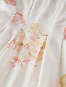 ZEYLAH 花卉印花轻盈连衣裙 - 杏色 - 查看 6