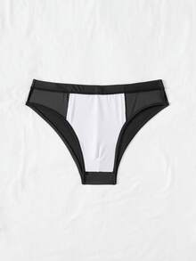 Manfinity Swimmode Bañador de triángulo hueco para hombre para vacaciones de verano, playa y piscina - Negro - Ver 3