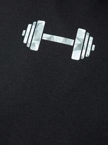 GymBeat Camiseta de tirantes deportiva con estampado de barra para hombres en verano - Negro - Ver 6