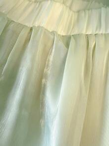 SHEIN Franclia Elegant Bowknot Ruffle Trim Loose Halter Top And Shorts 2-Piece Set, Commuting & Casual, Spring/Summer - Mint Green - View 7