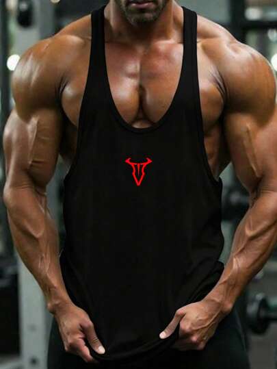 Manfinity Sport PWRUP 男士公牛印花休闲健身运动背心