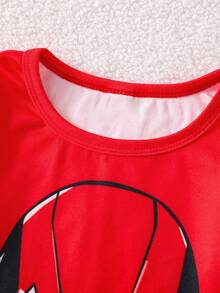 一套男婴紧身睡衣，春秋季蜘蛛侠和超级英雄印花圆领短袖长裤睡衣套装 - 藍色 - 查看 4