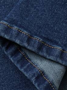 DAZY 女士方领无袖露脐上衣搭配喇叭裤套装，休闲度假风，性感又时尚 - 中等水洗藍 - 查看 9