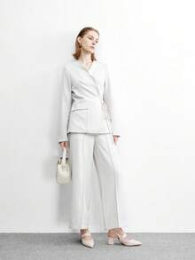 CUCCOO BIZCHIC 米色经典简约方扣舒适通勤时尚尖头后跟透气厚底鞋 - 米色 - 查看 6