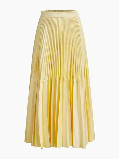 ZEYLAH 松紧腰褶饰飘逸裙,情人节,春夏