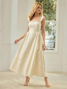 MOTF PREMIUM ĐẦM NỮ ĐÍNH ĐÁ QUÝ - Màu be - Xem 5