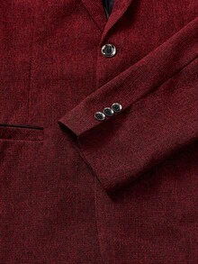 Officeau Men's Fashionable Shiny Spiked Collar Suit Jacket - Red - View 5