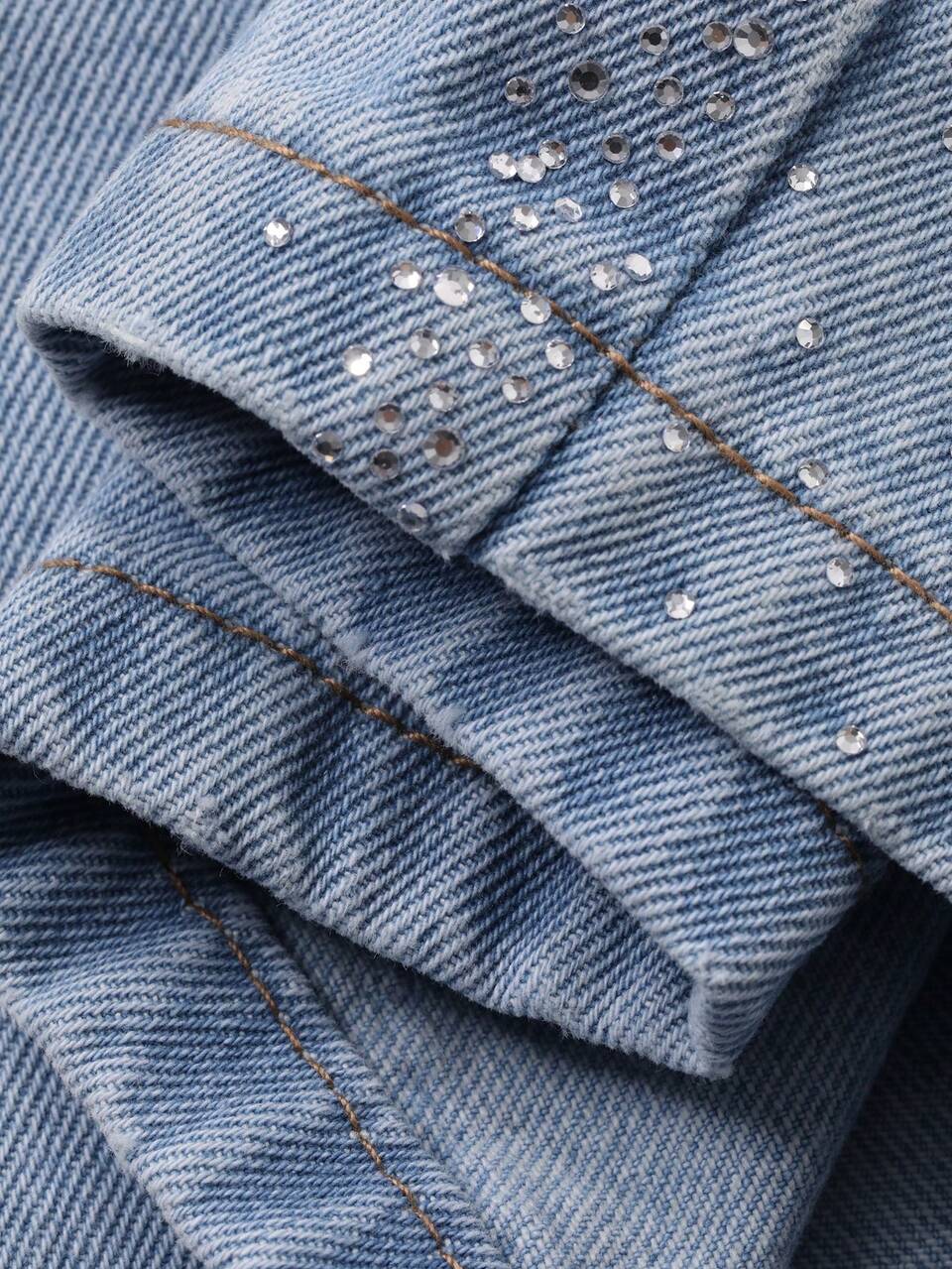 Women's Casual Vacation & Commute Versatile Rhinestone Embellished Loose Wide-Leg Jeans